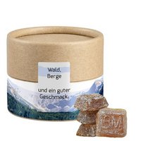 Bayrisch Malz Bonbons ca. 45g in Biologisch abbaubare Eco Pappdose Mini mit Werbung