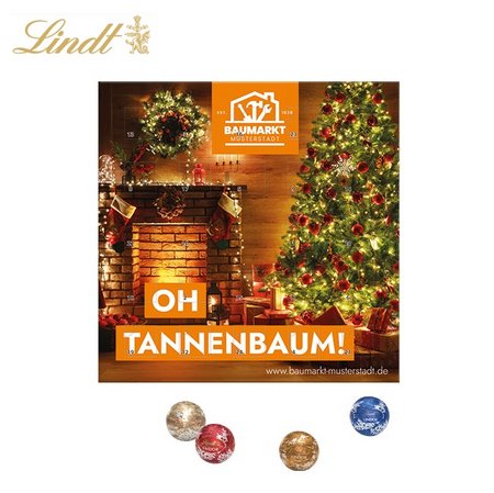 Mini Kugeln Adventskalender Lindt mit Logo