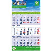 3 Monatskalender Standard 2 plus 1-sprachig mit Logo