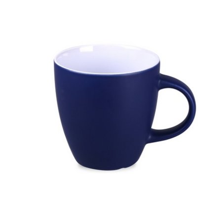 Kaffeebecher Fiord Matt blau-weiß mit Logo