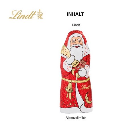 Inhalt Lindt Weihnachtsmann 40g mit Logo