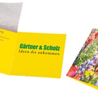 Samenpapier Blumenkärtchen mit Logo