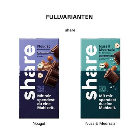 Füllvarianten share Schokolade mit eigenem Logo