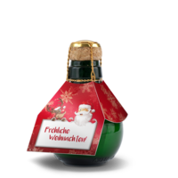 Kleinste Sektflasche Fröhliche Weihnachten mit Logo