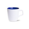 Keramikbecher Barrel Pure weiß-reflexblau mit individueller Werbung