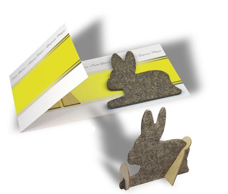 Bastelkarte Hase mit Logo