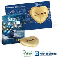 Werbe-Klappkarte Schokoladenherz von Lindt 20g mit Logo