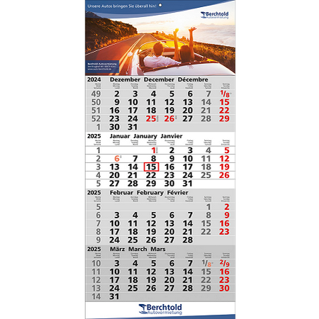 4 Monatskalender Quattro als Werbegeschenk