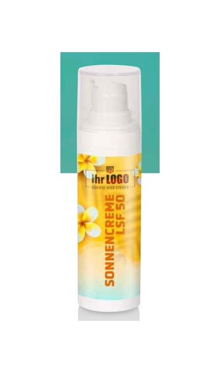 Airless Spender Sonnenschutzcreme Sensitiv LSF 50 als Werbegeschenk