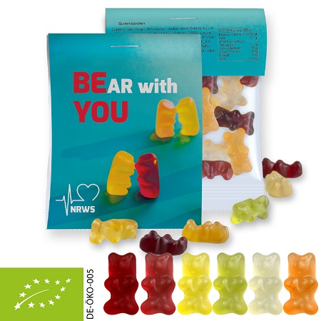 Bio Gummibärchen mit Gelatine 15g Express Midi-Tüte mit Logo 