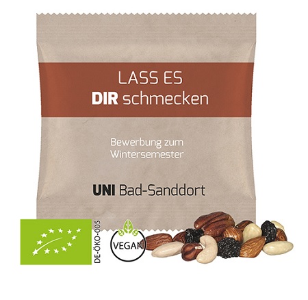 Bio Studentenfutter 30g in Maxi Tüte Logo