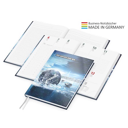 Buchkalender Note-Hybrid A5 Cover-Star gloss mit Logo