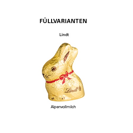 Inhalt Geschenkbox Mini Hasenohren Lindt Osterhase mit Logo