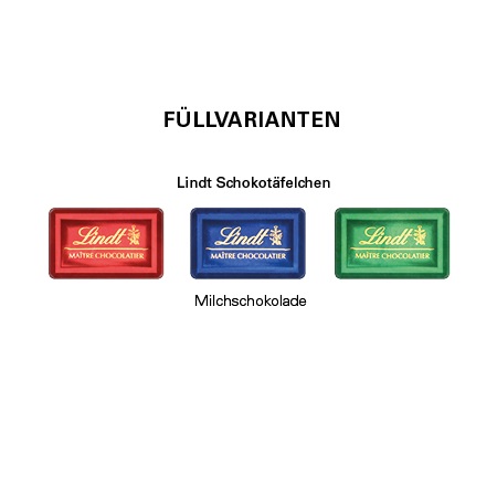 Füllvarianten Tower Adventskalender Lindt mit Logo