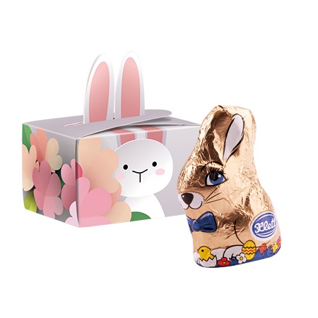 Geschenkbox Mini Hasenohren Klett Osterhase mit Logo