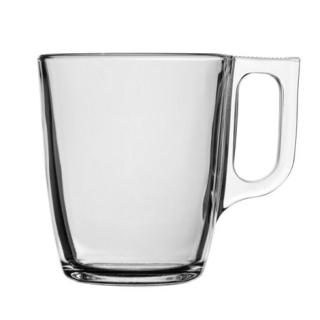 Glastasse Nuevo klarglas mit Logo als Werbegeschenk