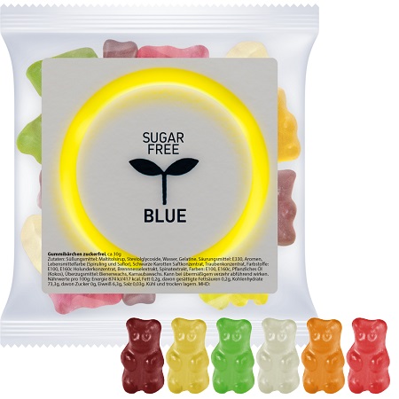 Gummibärchen zuckerfrei 30g Express Maxi-Tüte mit Logo