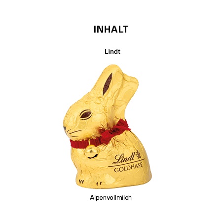 Inhalt Oster Box Maxi mit Lindt Osterhase 50g mit Logo