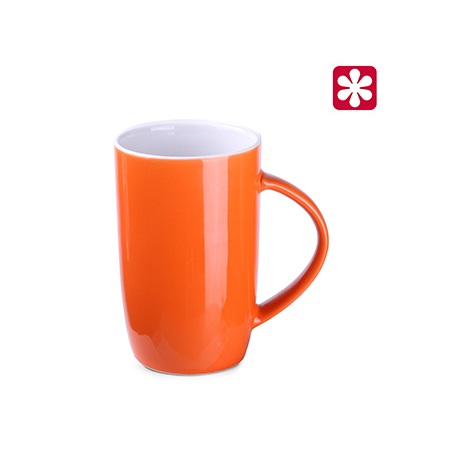 Keramikbecher Fox orange mit Logo bedruckt