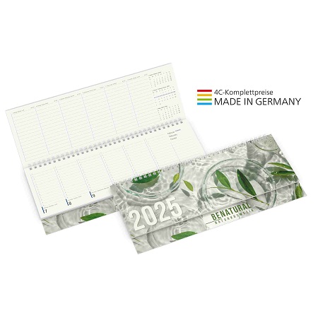 Tischkalender Compact grenn+blue mit Logo