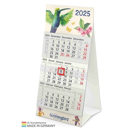 Tischkalender Mini 3 green+blue Bestseller mit Logo