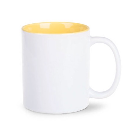 Tomek Art Keramik Tasse weiß/gelb mit individuellem Desing