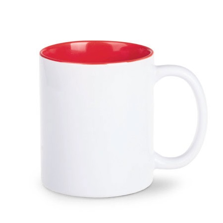 Tomek Art Keramik Tasse weiß/rot mit individuellem Desing